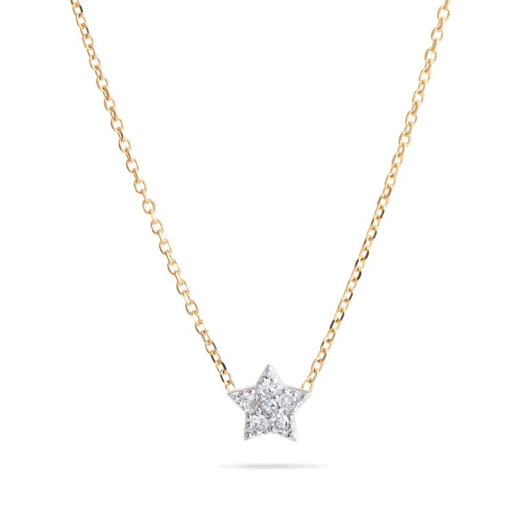 Tiny Pave Diamond Star Necklace