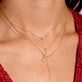 Image of 10K Yellow Gold Tiny Pave Diamond Star Necklace with Stone and Strand Necklaces