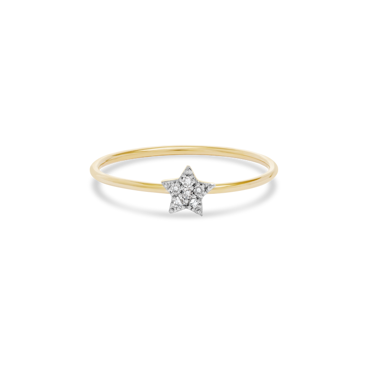 Tiny Pave Diamond Star Ring