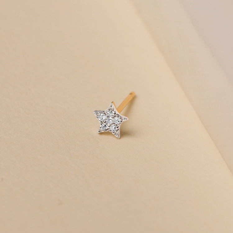 Tiny Pave Diamond Star Stud