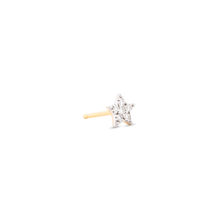Stone and Strand 14K Yellow Gold Pave Diamond Star Stud Side Image