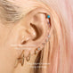 Image of 10K Yellow Gold Small Round Endless Hoop Earrings with Stone and Strand Earrings