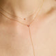 Image of 14K Yellow Gold Tiny Solitaire Pearl Necklace with Stone and Strand Necklaces