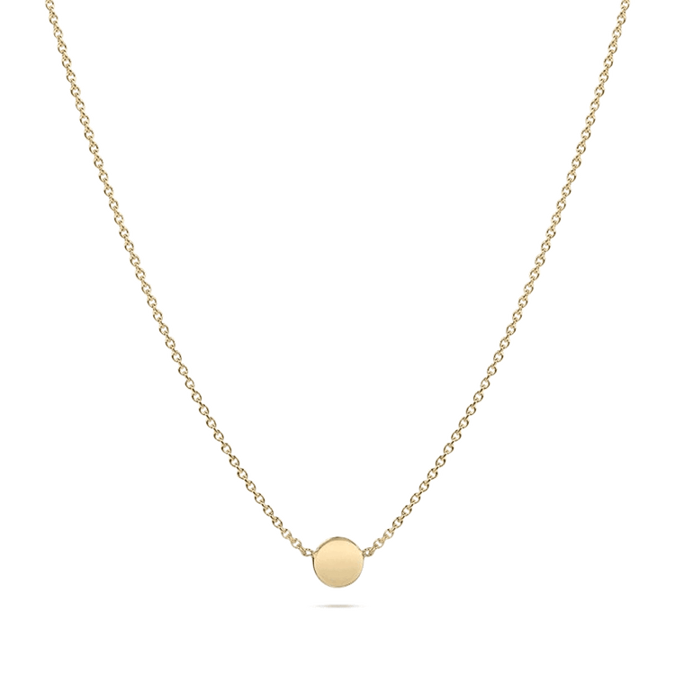 Stone and Strand 10K Yellow Gold Tiny Dot Necklace Close Up Image