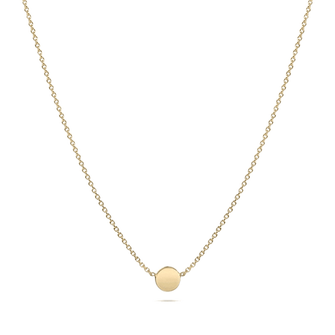 Stone and Strand 10K Yellow Gold Tiny Dot Necklace Close Up Image