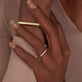 Image of 14K Yellow Gold Together Forever Diamond Band on Models Hand