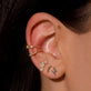 Tri-Star Diamond Piercing Earring