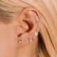 Triple Opal Fan Stud