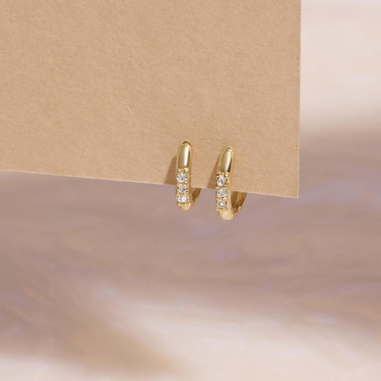 Triple Threat White Topaz Huggies