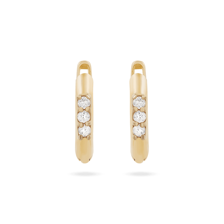 Triple Threat White Topaz Huggies