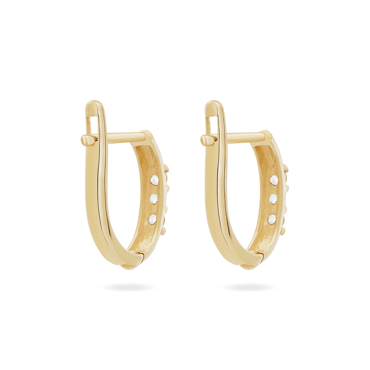 Triple Threat White Topaz Huggies