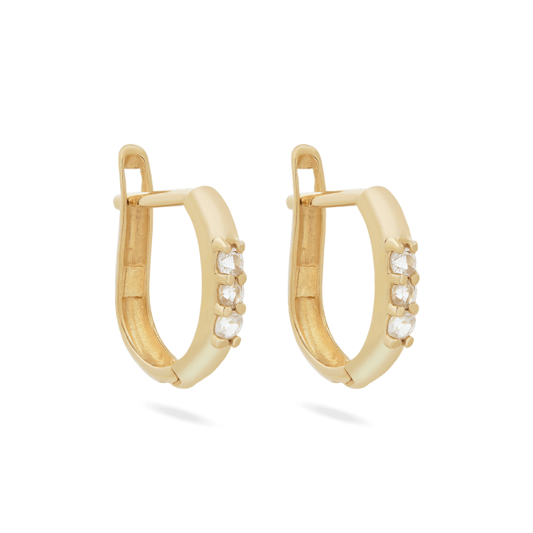 Triple Threat White Topaz Huggies