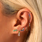 Image of 10K Yellow Gold True Blue Sapphire Climbers with Stone and Strand Earrings