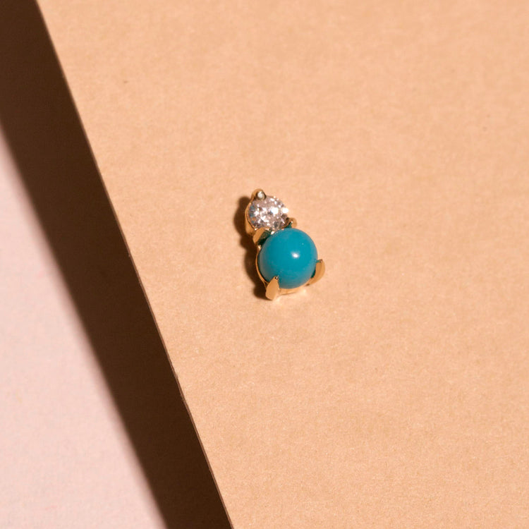 Turquoise and Topaz Buddy Stud