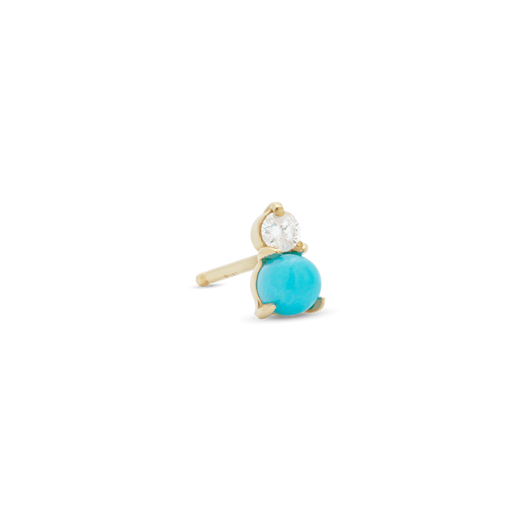 Turquoise and Topaz Buddy Stud