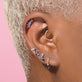 Image of 10K Yellow Gold True Blue Sapphire Climbers with Stone and Strand Earrings
