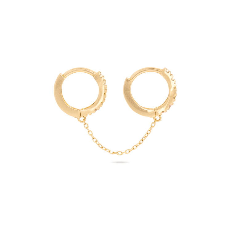 Stone and Strand 10K Yellow Gold Unicorn Double Huggie Side Image