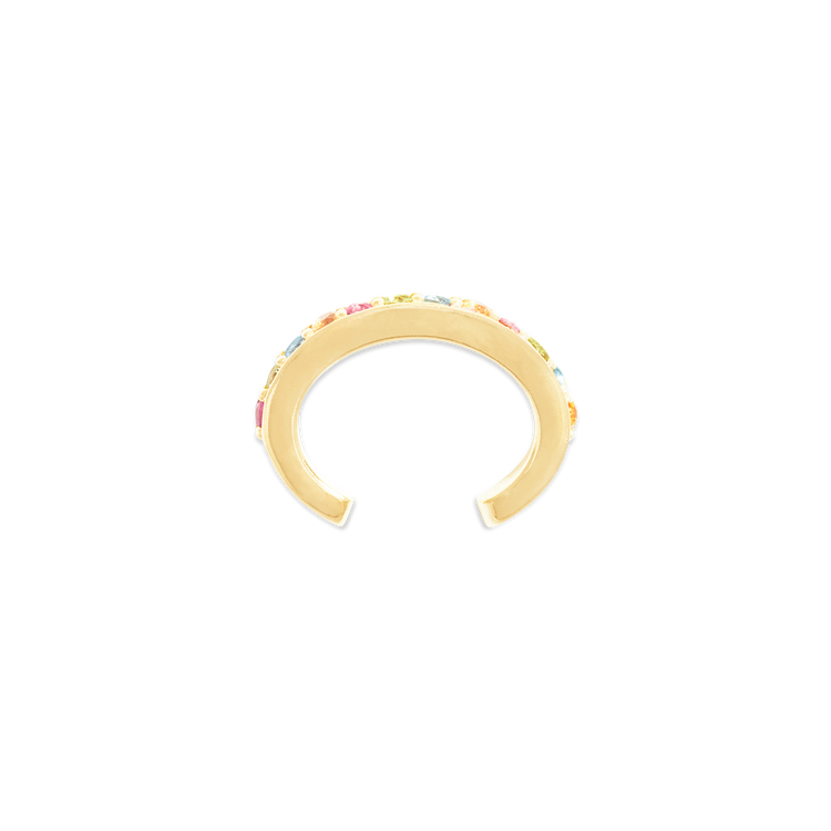 Stone and Strand 10K Yellow Gold Unicorn Ear Cuff with Gemstones Top Image