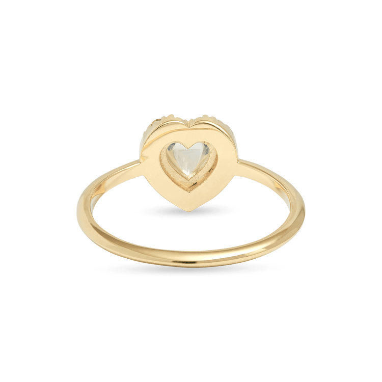 Unicorn Rainbow Moonstone Heart Ring