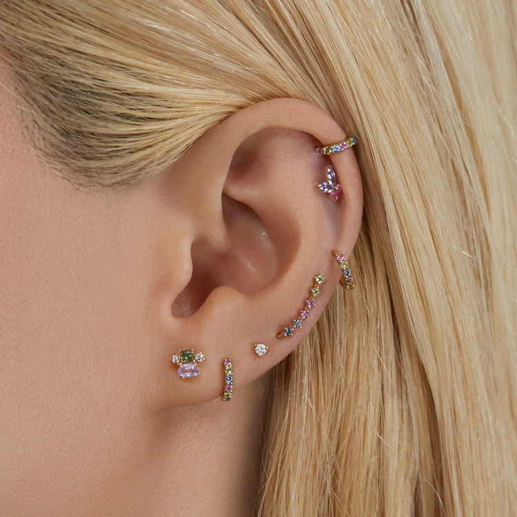 Image of 10K Yellow Gold Unicorn Trail Climbers with Gemstones with Stone and Strand Earrings