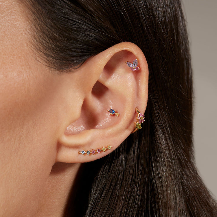 Image of 10K Yellow Gold Unicorn Trail Climbers with Gemstones with Stone and Strand Earrings