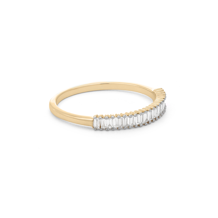 Stone and Strand 10K Yellow Gold Up And Down Baguette Diamond Line Band Side Image