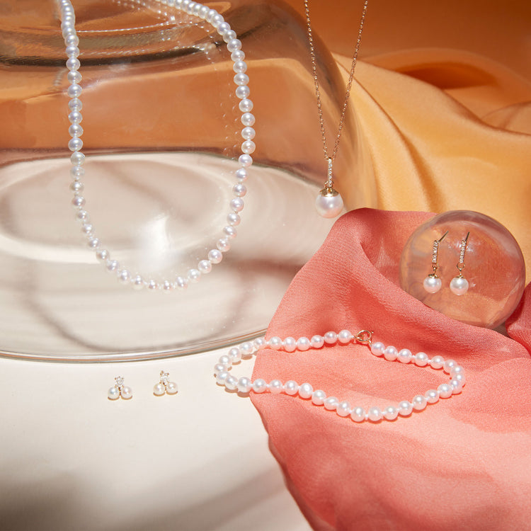 Uptown Pearl Diamond Studs