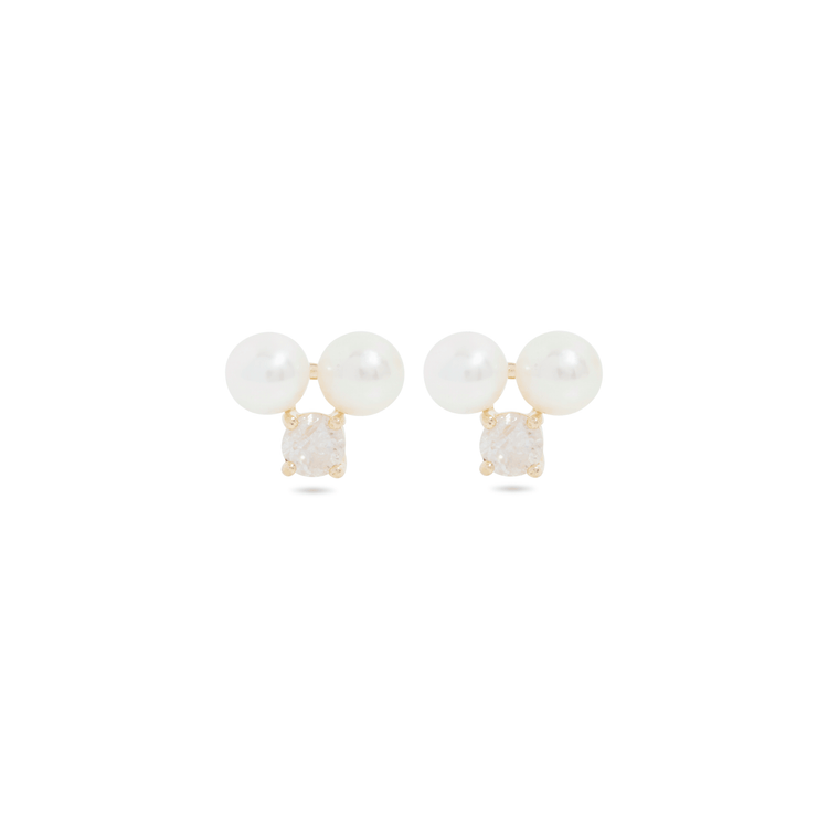 Uptown Pearl Diamond Studs