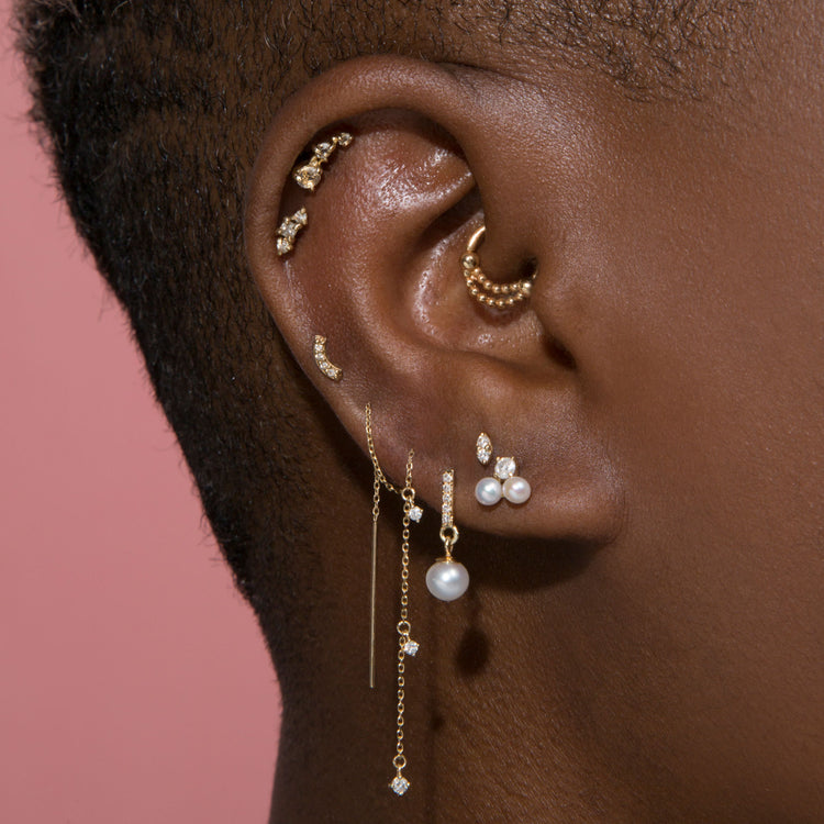 Uptown Pearl Diamond Studs