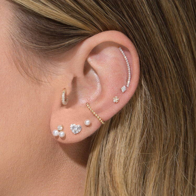 Uptown Pearl Diamond Studs
