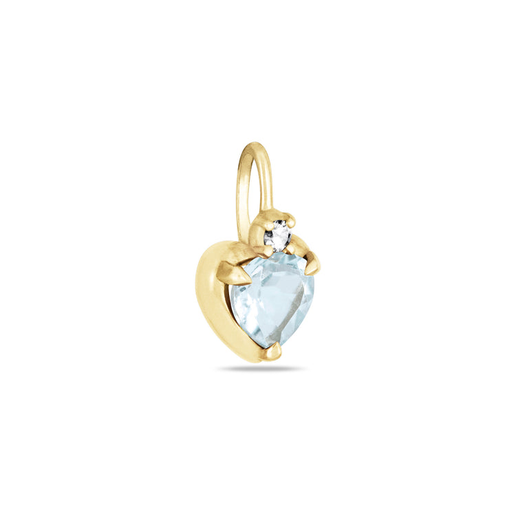 Stone and Strand 10K Yellow Gold Diamond Water Sign Heart Aquamarine Charm Side Image