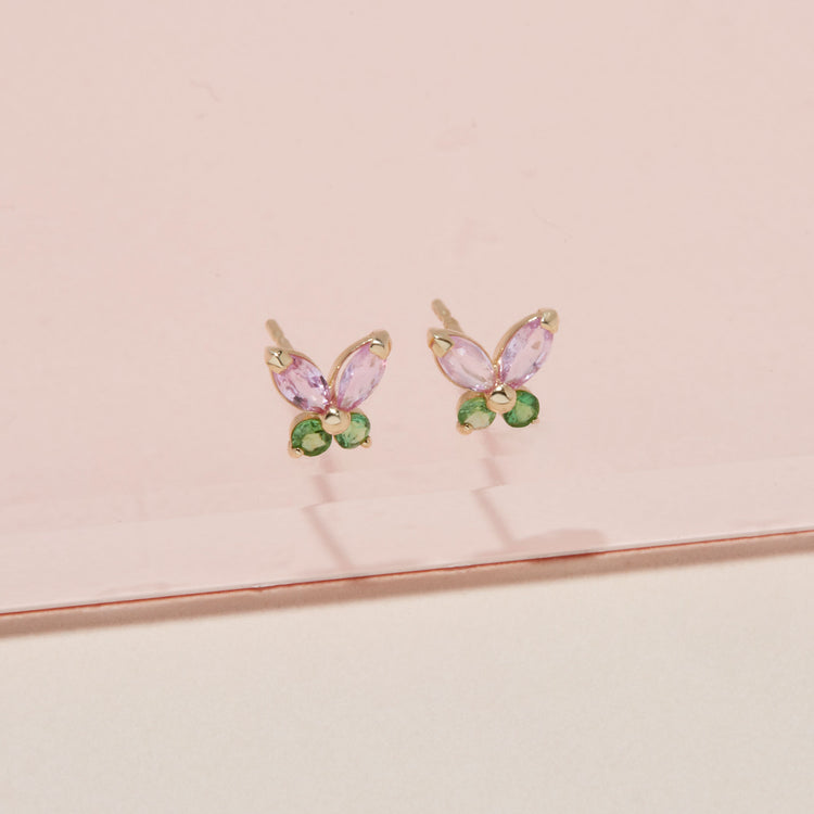 Watermelon Butterfly Studs