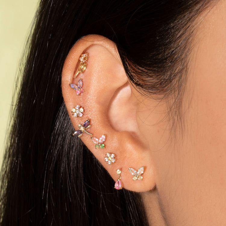 Watermelon Butterfly Studs