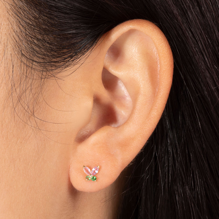 Watermelon Butterfly Studs