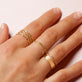 Image of 10K Yellow Gold Wavy Band with Stone and Strand Rings