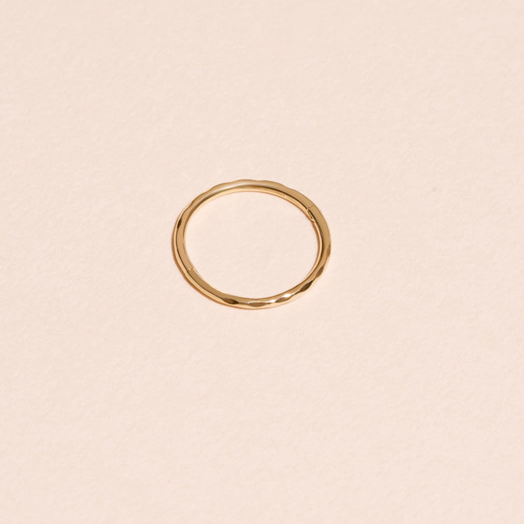 Stone and Strand 14K Yellow Gold Dainty Wavy Clicker Ring Editorial Image
