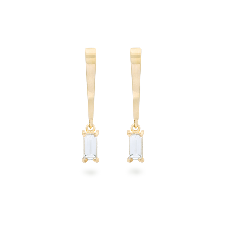 White Sapphire Candy Bar Drop Earrings
