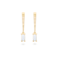 White Sapphire Candy Bar Drop Earrings
