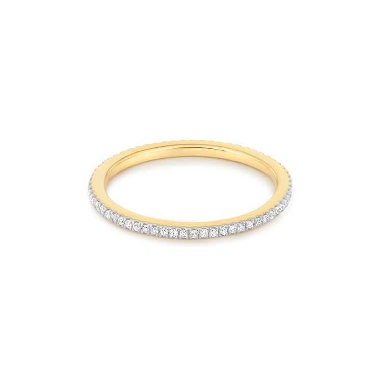Stone and Strand 14K Yellow Gold White Diamond Pave Eternity Band Front Image