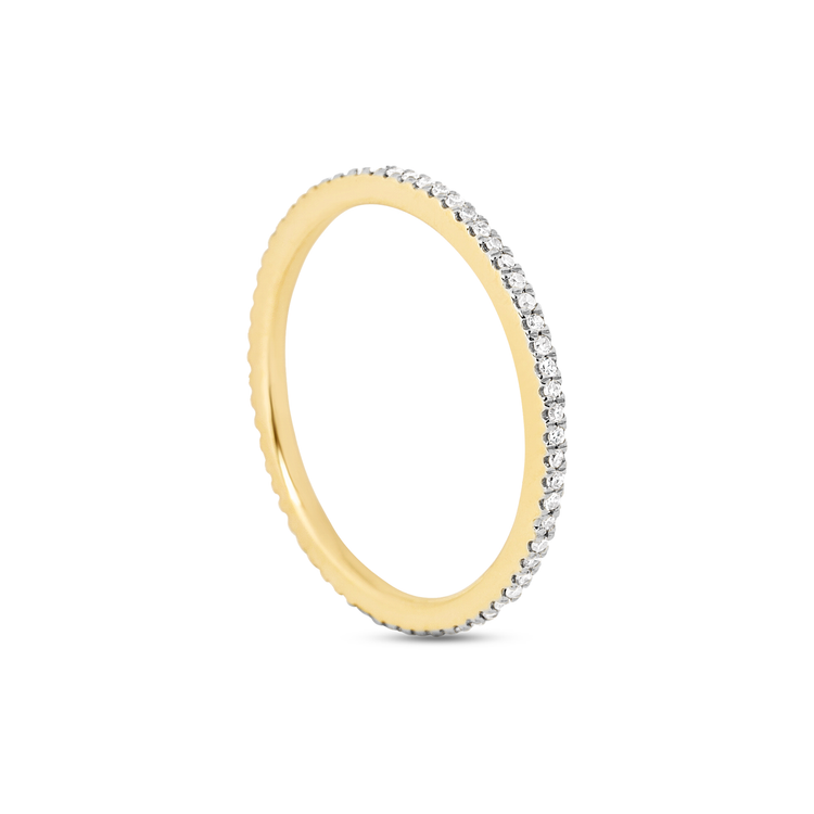 Stone and Strand 14K Yellow Gold White Diamond Pave Eternity Band Side Image