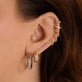 White Diamond Pave Huggie Earrings