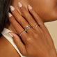 Model wearing White Gold Jelly Beans Ring with solid gold Stone and Strand jewelry