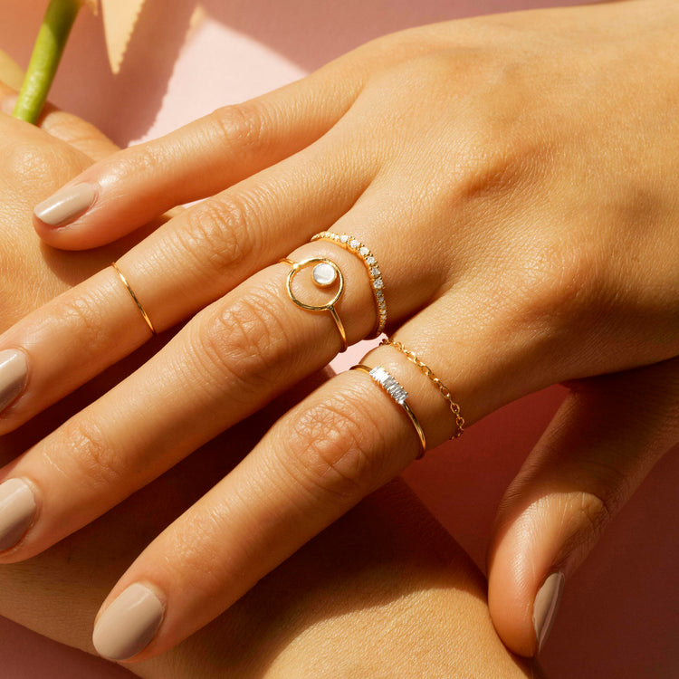 White Gold Bold Diamond Pave Curve Band