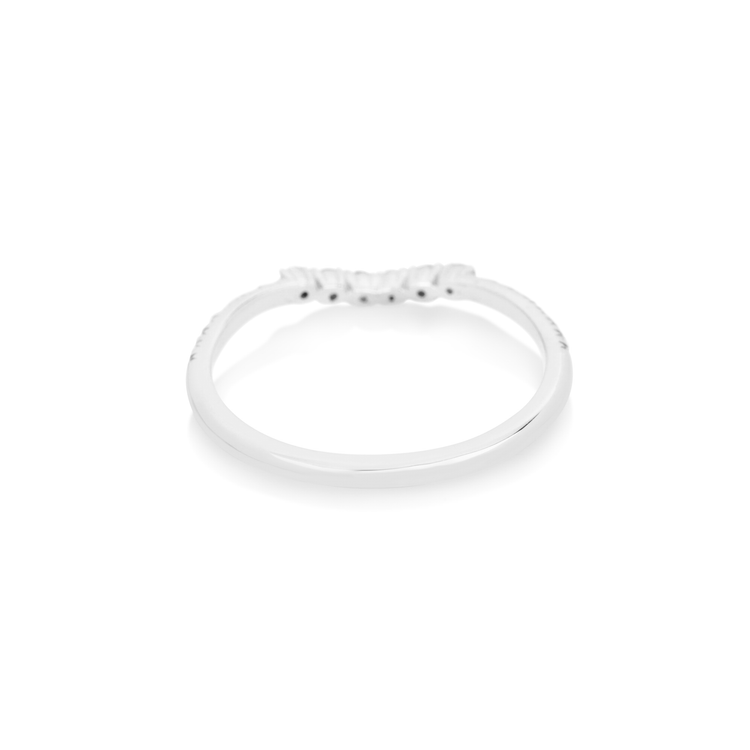White Gold Bold Diamond Pave Curve Band