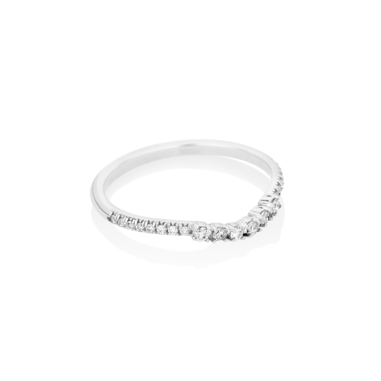 White Gold Bold Diamond Pave Curve Band