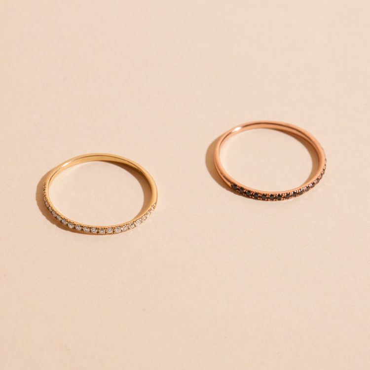 White Gold Fine Pave Black Diamond Band