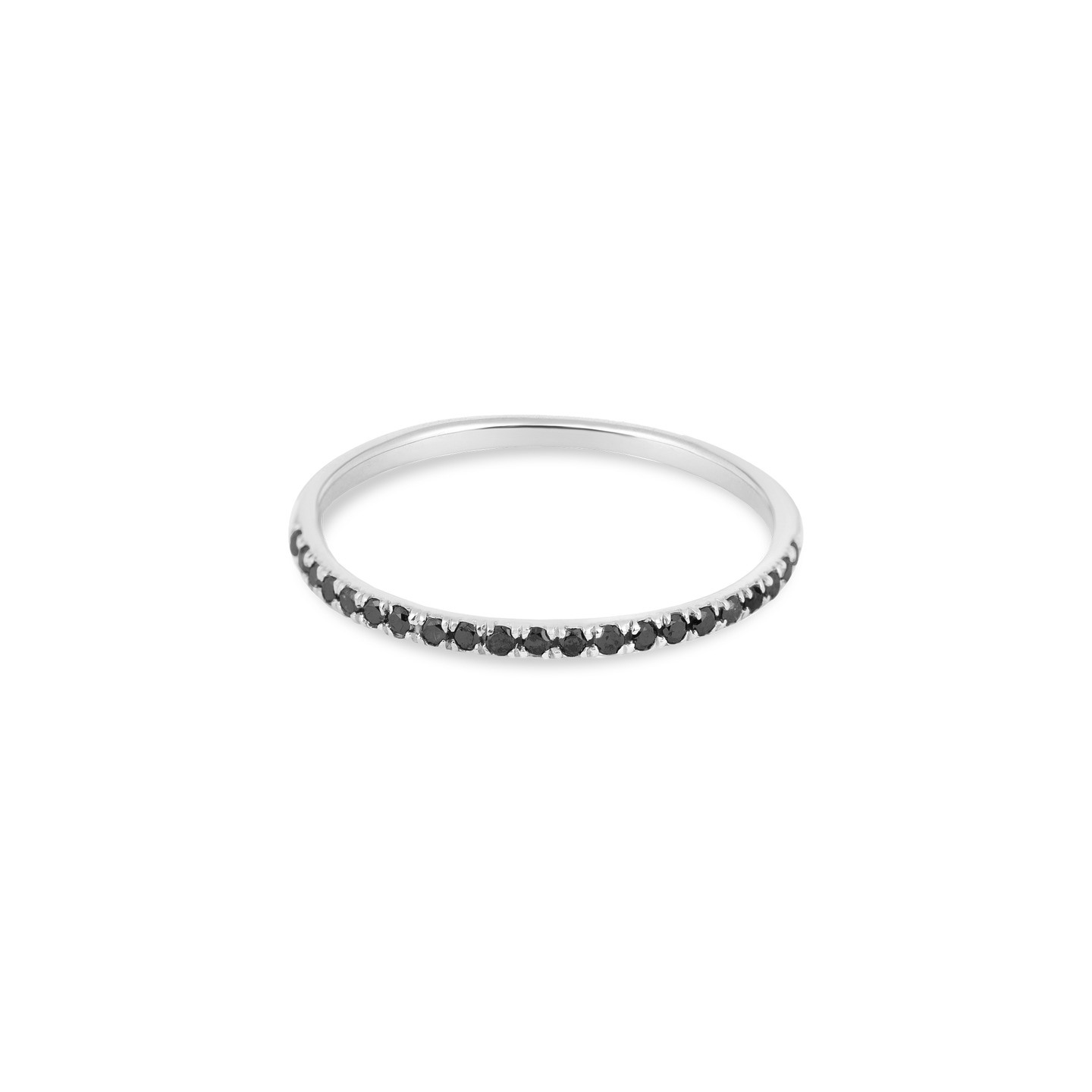 White Gold Fine Pave Black Diamond Band STONE AND STRAND