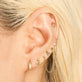 White Gold Second Hole Teeny Heart Stud Earrings