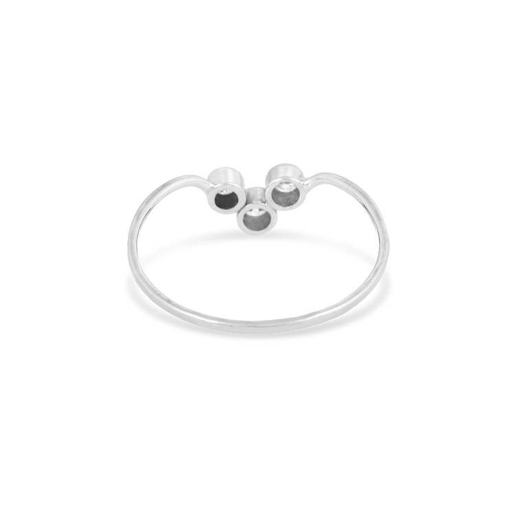 White Gold Tri Diamond Arch Ring