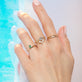 White Gold Tri Diamond Arch Ring